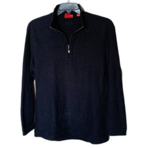 Tommy Bahama Reversible Black Flipsider 1/4 Zip Pullover Sweatshirt Size Medium